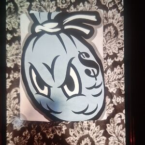 Graphic Short Sleeve Tee with Blue and Black Design